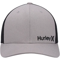 Men's Hurley Gray Logo Corp Staple Trucker Snapback Hat