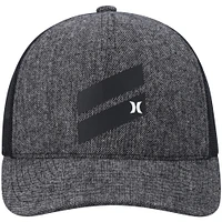 Men's Hurley Heathered Black Icon Slash Trucker Snapback Hat