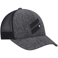 Men's Hurley Heathered Black Icon Slash Trucker Snapback Hat