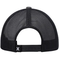 Men's Hurley Heathered Black Icon Slash Trucker Snapback Hat