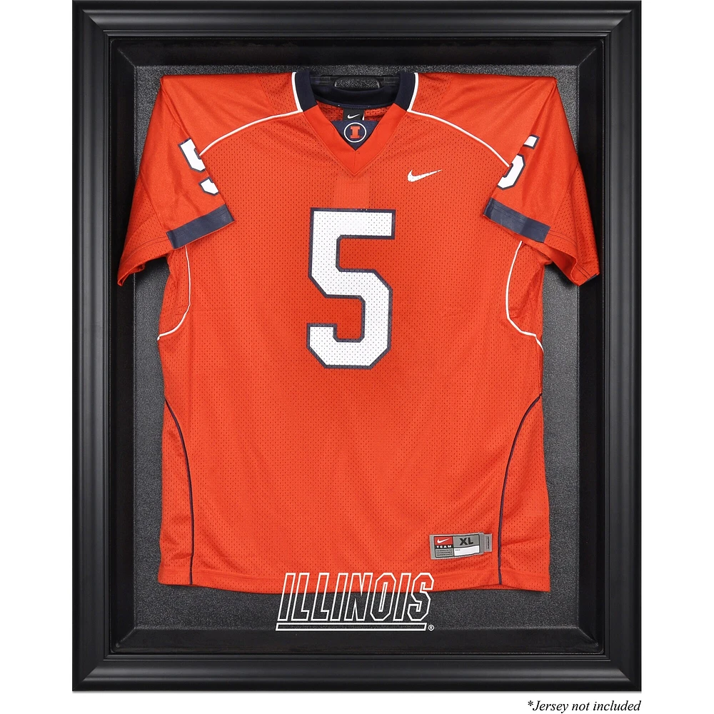 Vitrine de présentation avec logo encadré noir des maillots des Illinois Fighting Illini