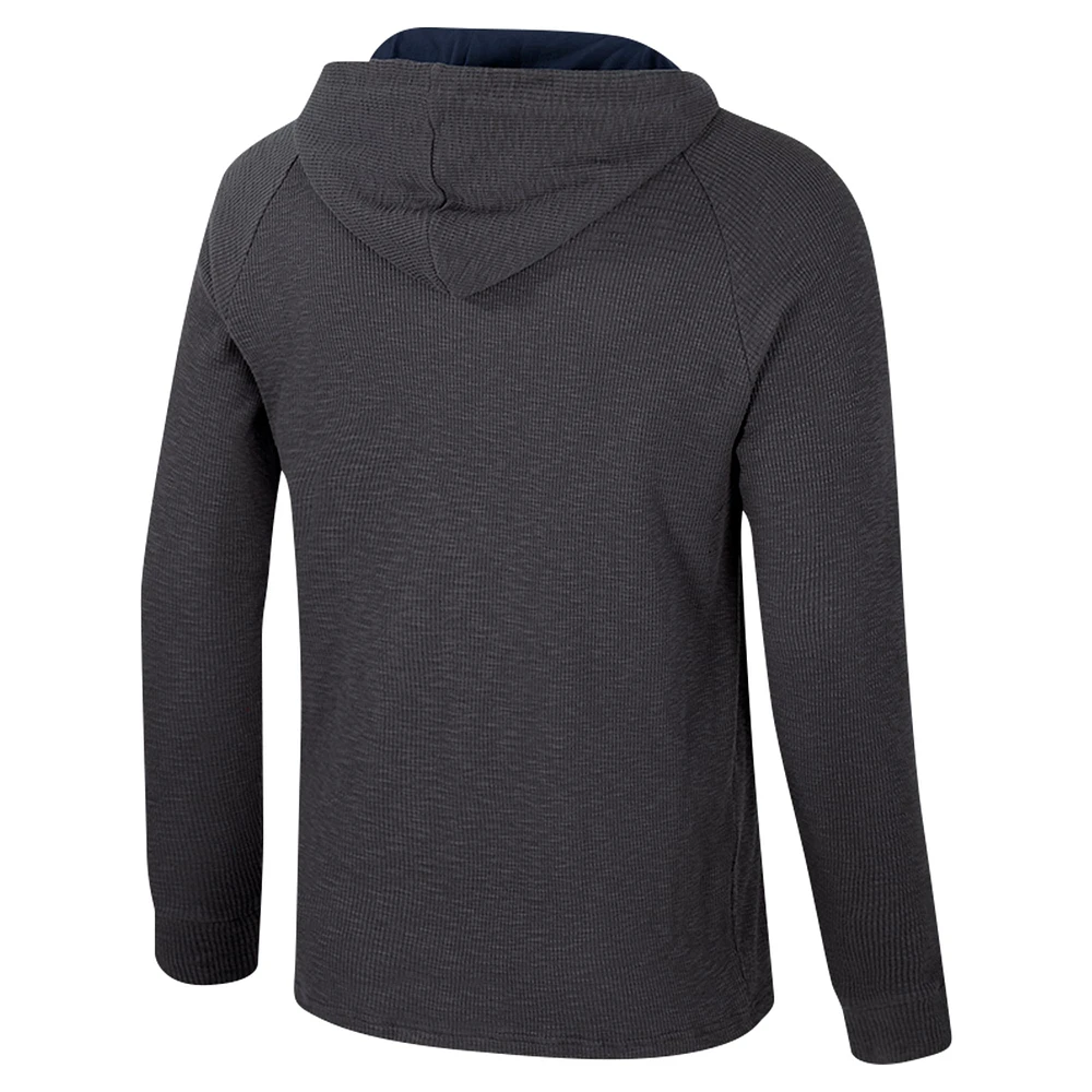Men's Colosseum  Charcoal Illinois Fighting Illini Dujour Ralgan Long Sleeve Henley Hoodie T-Shirt