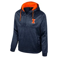 Men's Colosseum Navy Illinois Fighting Illini Cypher Half-Zip Hoodie