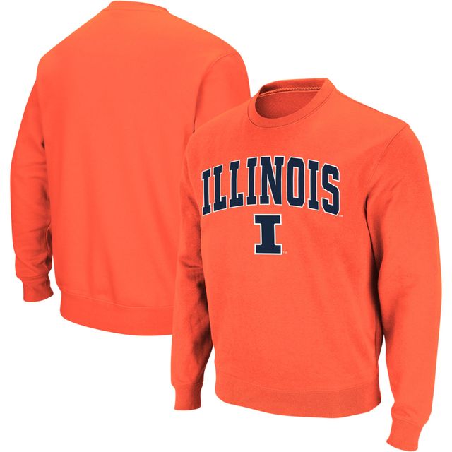 Colosseum Orange Illinois Fighting Illini Arch & Logo Crew Neck Sweat-shirt pour homme