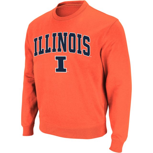 Colosseum Orange Illinois Fighting Illini Arch & Logo Crew Neck Sweat-shirt pour homme