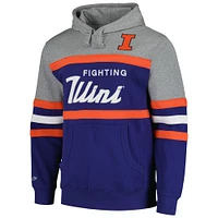 Men's Mitchell & Ness Navy Illinois Fighting Illini Head Coach Pullover Hoodie