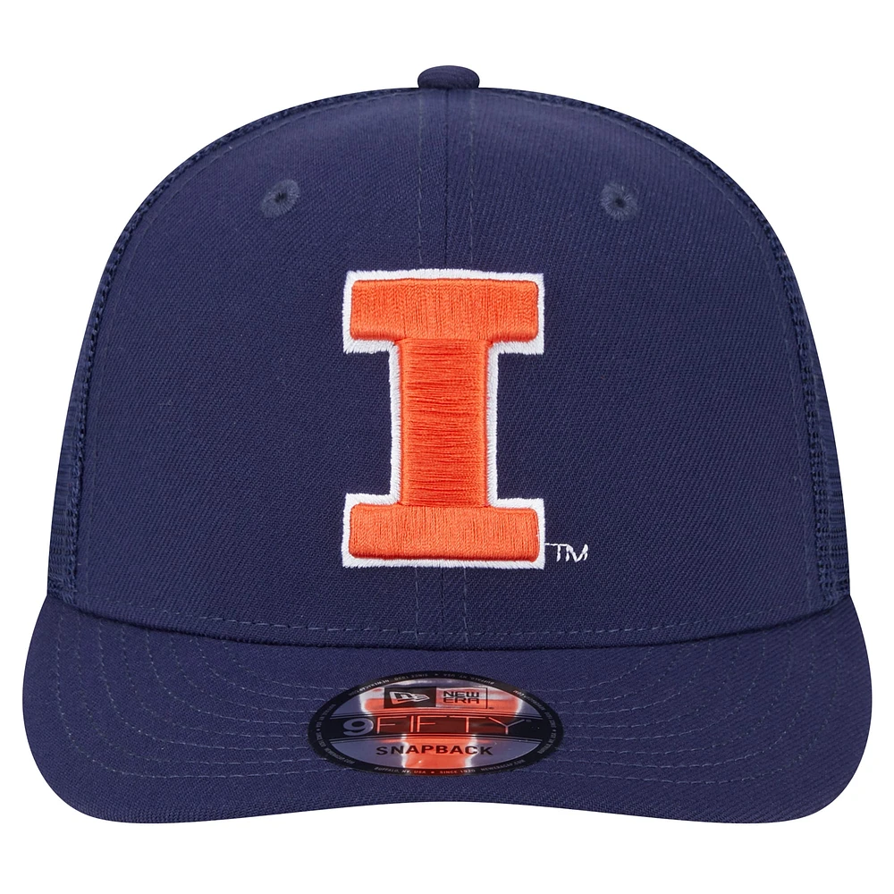 Men's New Era Navy Illinois Fighting Illini Trucker 9FIFTY Snapback Hat