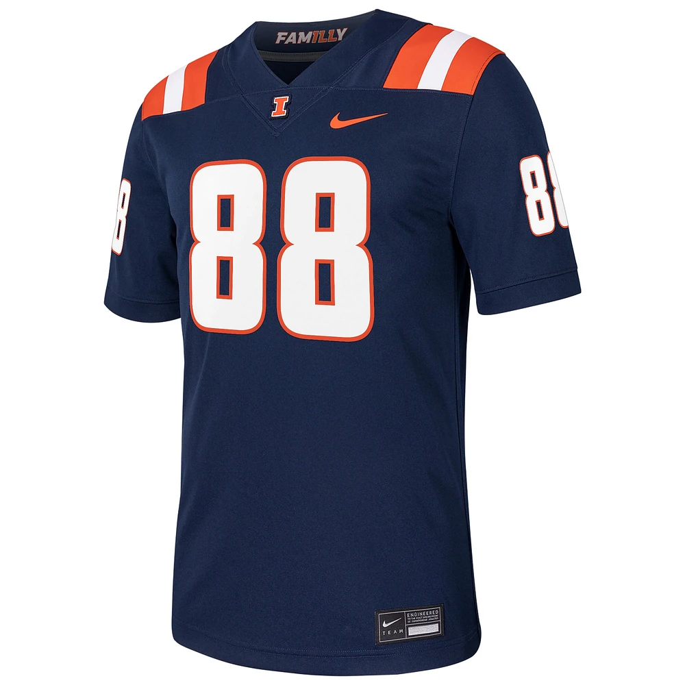 Men's Nike Keith Randolph Jr. Navy Illinois Fighting Illini NIL Football Game Jersey