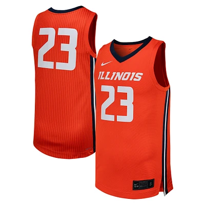 Maillot de basket-ball réplique Nike #23 orange Illinois Fighting Illini pour homme