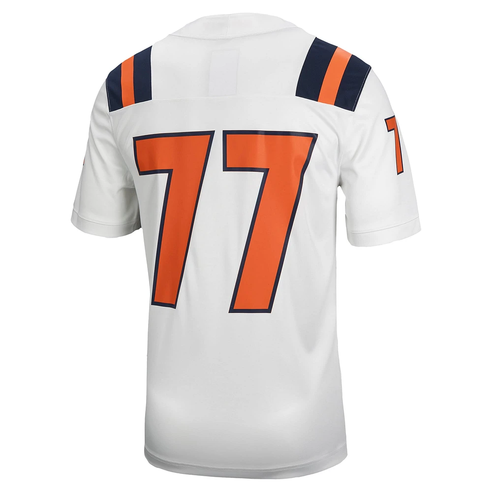 Men's Nike #77 White Illinois Fighting Illini Untouchable Football Jersey