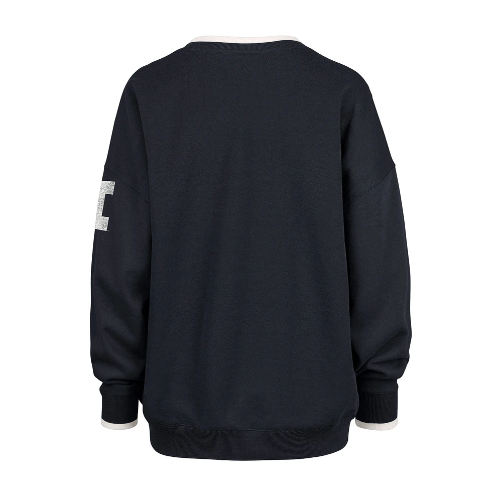 Women's '47 Navy Illinois Fighting Illini Clubhouse Daze Eighty V-Neck Pullover Sweatshirt