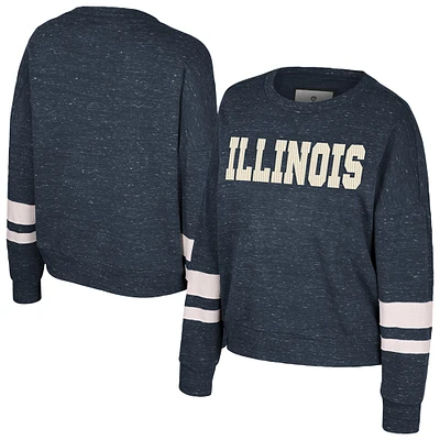 Sweat-shirt à enfiler pour femme Colosseum Navy Illinois Fighting Illini Lost City Speckle