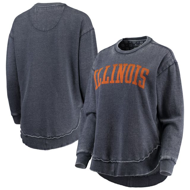 Sweat-shirt pour femmes Pressbox Navy Illinois Fighting Illini Vintage Wash