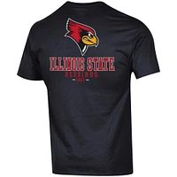 Men's Champion Black Illinois State Redbirds Stack 2-Hit T-Shirt
