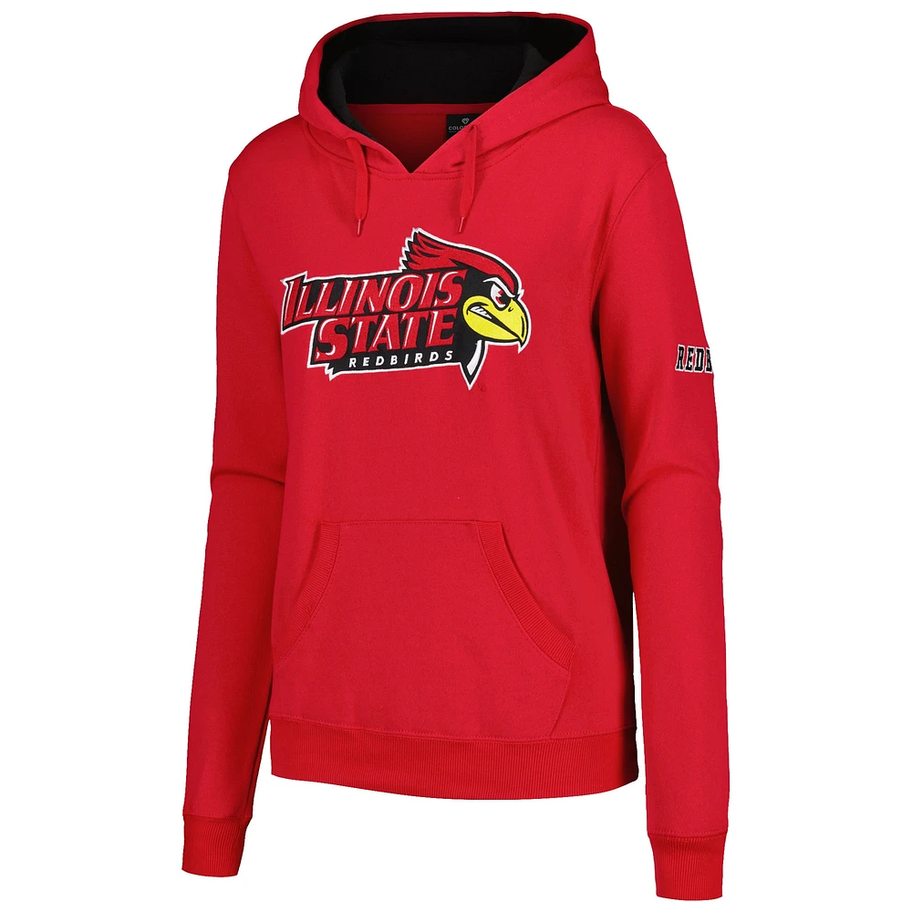 Women's Stadium Athletic Red Illinois State Redbirds Big Logo Pullover Hoodie