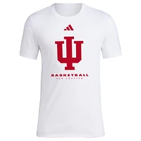 adidas  White Indiana Hoosiers 2023 On Court Bench Fresh T-Shirt