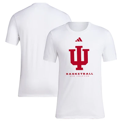 adidas  White Indiana Hoosiers 2023 On Court Bench Fresh T-Shirt
