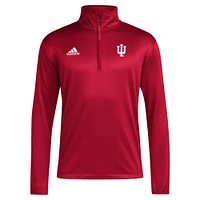 Men's adidas Crimson Indiana Hoosiers 2024 Coaches Sideline Quarter-Zip Top