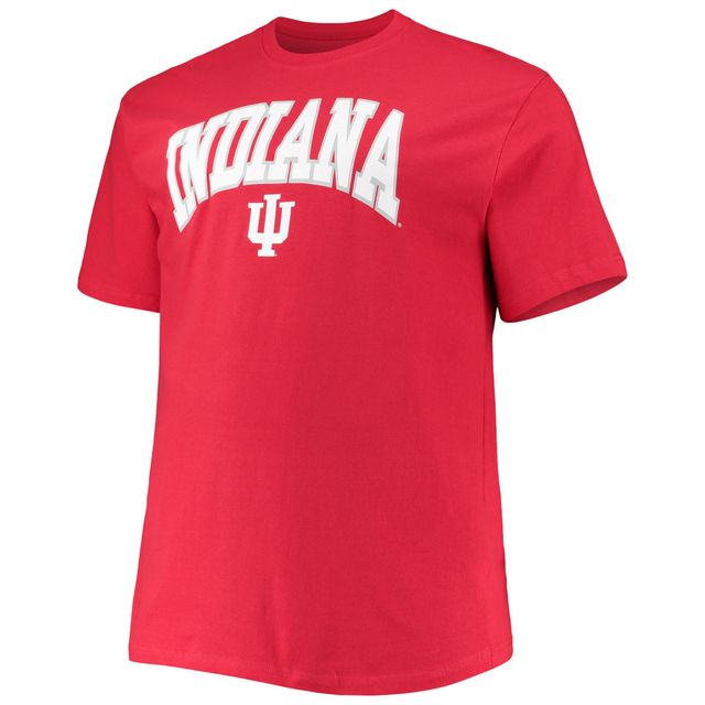 T-shirt pour homme Champion Crimson Indiana Hoosiers Tailles Big & Tall Arch Over Wordmark