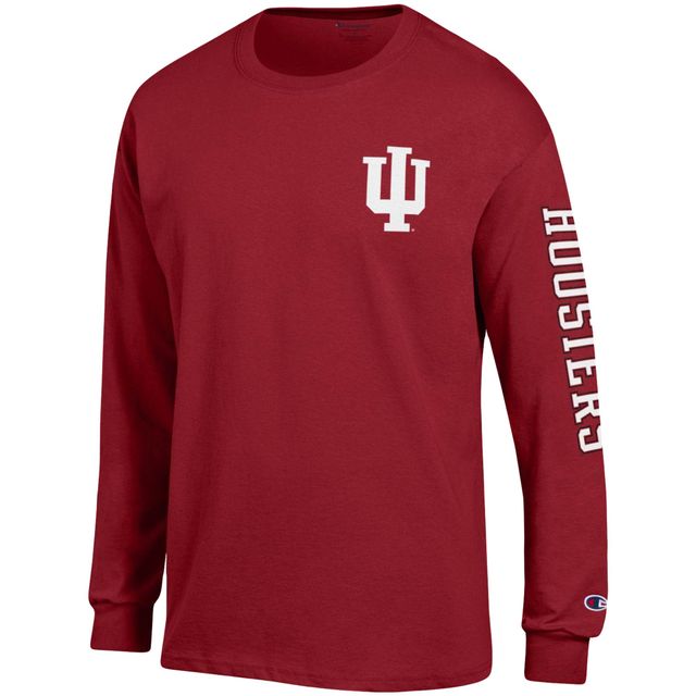 Champion Crimson Indiana Hoosiers Team Stack T-shirt à manches longues pour homme