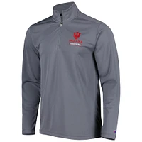 Men's Champion Gray Indiana Hoosiers Textured Quarter-Zip Jacket