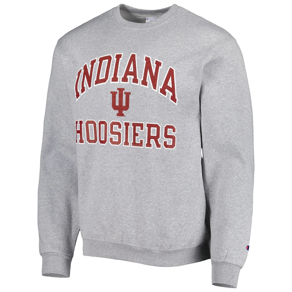 Men's Champion Heather Gray Indiana Hoosiers High Motor Pullover Sweatshirt