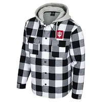 Men's Colosseum Black/White Indiana Hoosiers Buffalo Plaid Full-Zip Jacket