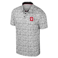 Men's Colosseum Black Indiana Hoosiers It's Time! Allover Print Polo