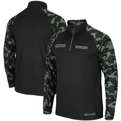 Colosseum pour homme Indiana Hoosiers OHT Military Appreciation Take Flight Raglan Quarter-Zip Jacket