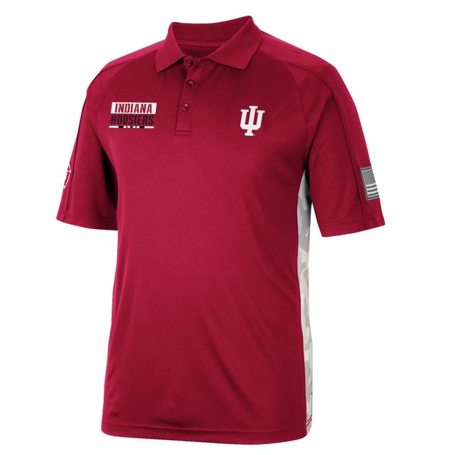 Colosseum Crimson Indiana Hoosiers OHT Military Appreciation Snow Camo Polo pour homme