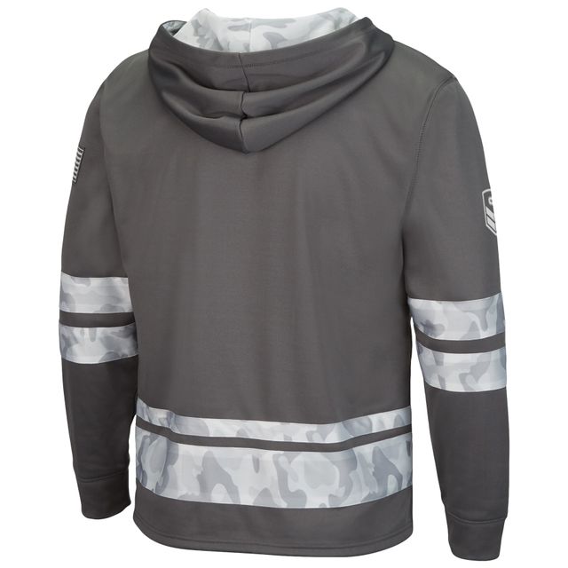 Colosseum Grey Indiana Hoosiers OHT Military Appreciation Sweat à capuche lacets pour homme