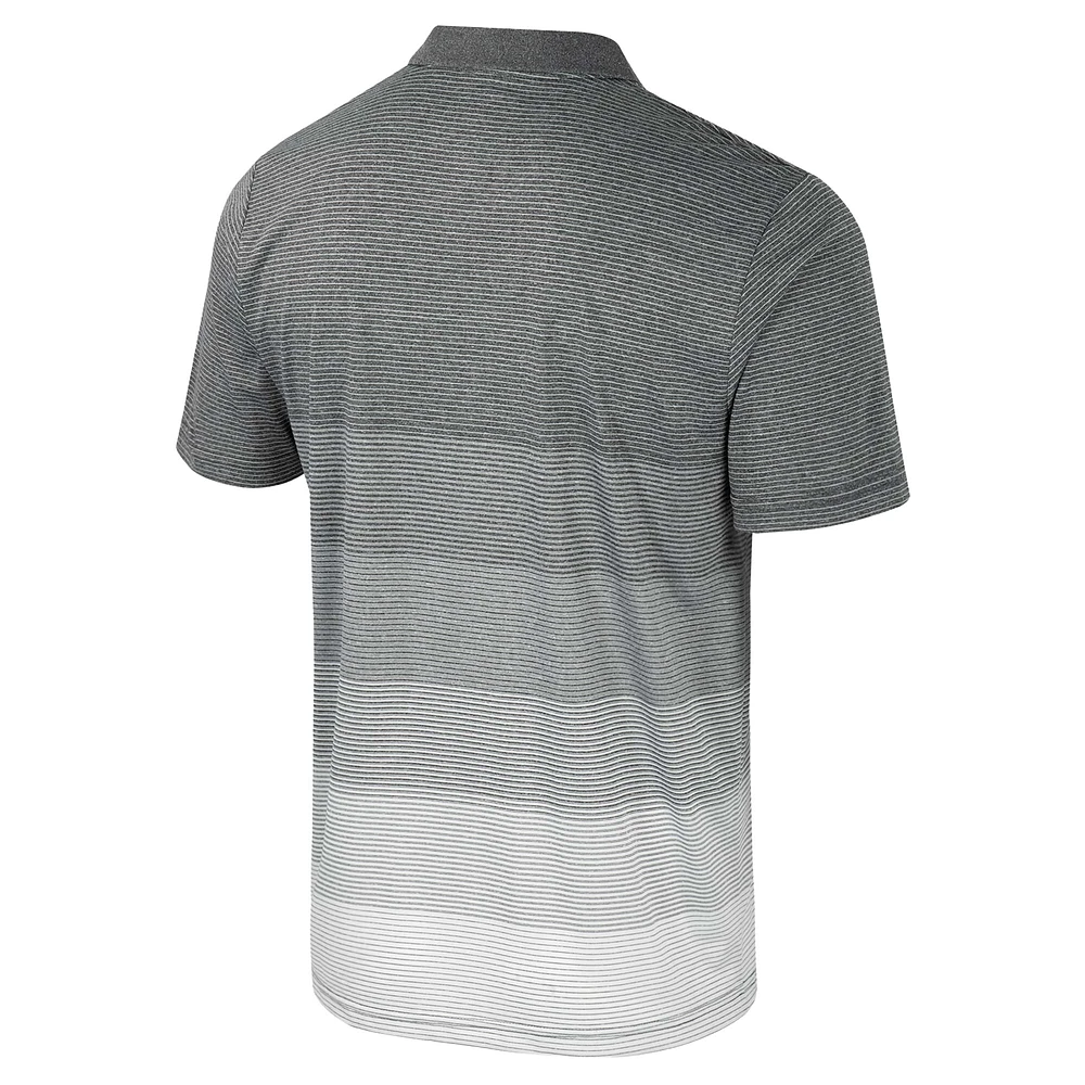 Men's Colosseum Gray Indiana Hoosiers Striped Mesh Polo