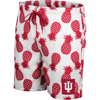 Men's Colosseum White/Crimson Indiana Hoosiers Pineapple Swim Shorts