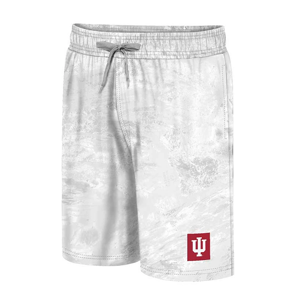 Men's Colosseum White Indiana Hoosiers Realtree Aspect Ohana Swim Shorts