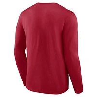 Men's Fanatics Crimson Indiana Hoosiers Distressed Arch Over Logo Long Sleeve T-Shirt
