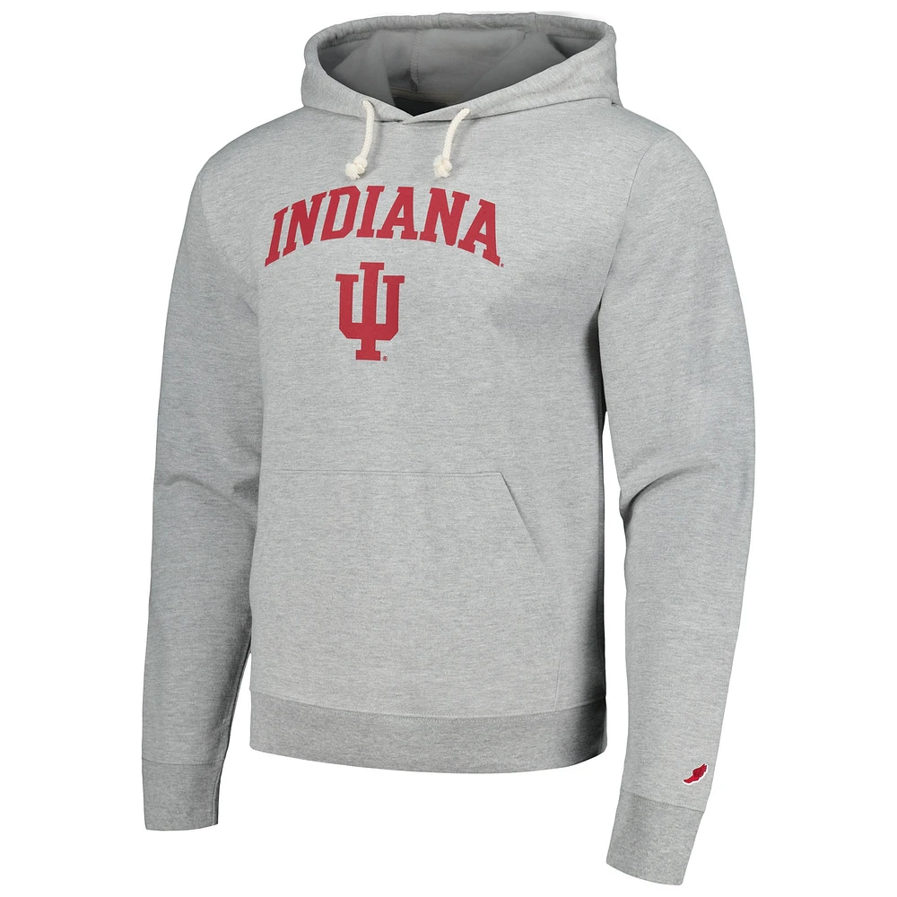 Men's League Collegiate Wear  Heather Gray Indiana Hoosiers Tall Arch Essential Pullover Hoodie
