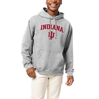 Men's League Collegiate Wear  Heather Gray Indiana Hoosiers Tall Arch Essential Pullover Hoodie