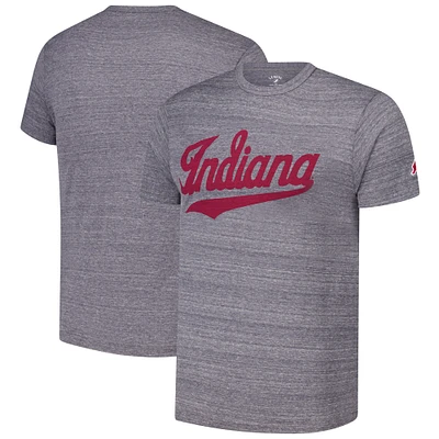 T-shirt à trois bandes Victory Falls des Indiana Hoosiers gris chiné pour homme de la ligue universitaire