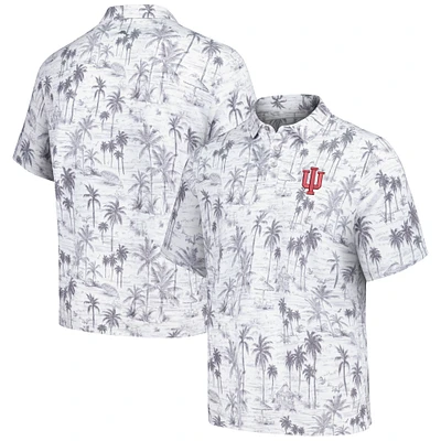 Men's Tommy Bahama Gray Indiana Hoosiers Sport Cabana Shores IslandZone Tri-Blend Polo