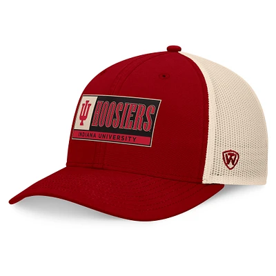 Men's Top of the World Crimson/Natural Indiana Hoosiers Bennett Trucker Adjustable Hat