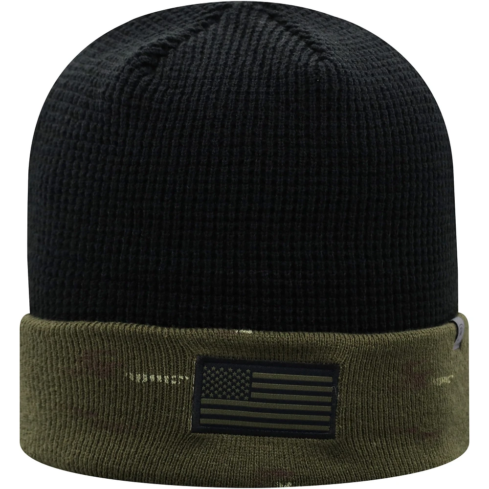 Top of the World Olive/Black Indiana Hoosiers OHT Military Appreciation Skully Cuffed Knit Hat