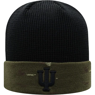 Top of the World Olive/Black Indiana Hoosiers OHT Military Appreciation Skully Cuffed Knit Hat