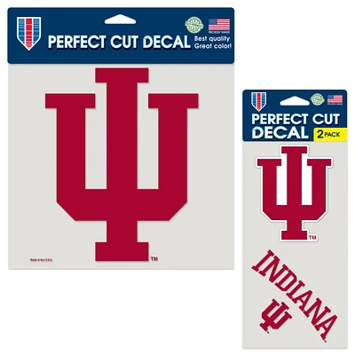 Lot de deux autocollants WinCraft Indiana Hoosiers Perfect Cut