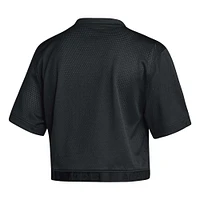 Women's adidas Black Indiana Hoosiers Primegreen V-Neck Cropped Jersey