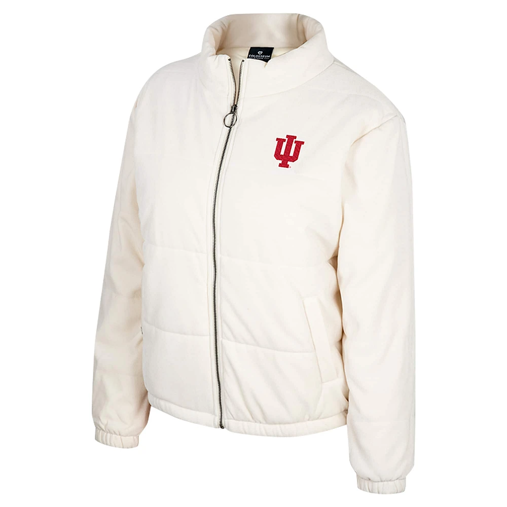 Veste matelassée entièrement zippée pour femme Colosseum Cream Indiana Hoosiers So Hot Right Now