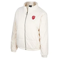 Veste matelassée entièrement zippée pour femme Colosseum Cream Indiana Hoosiers So Hot Right Now