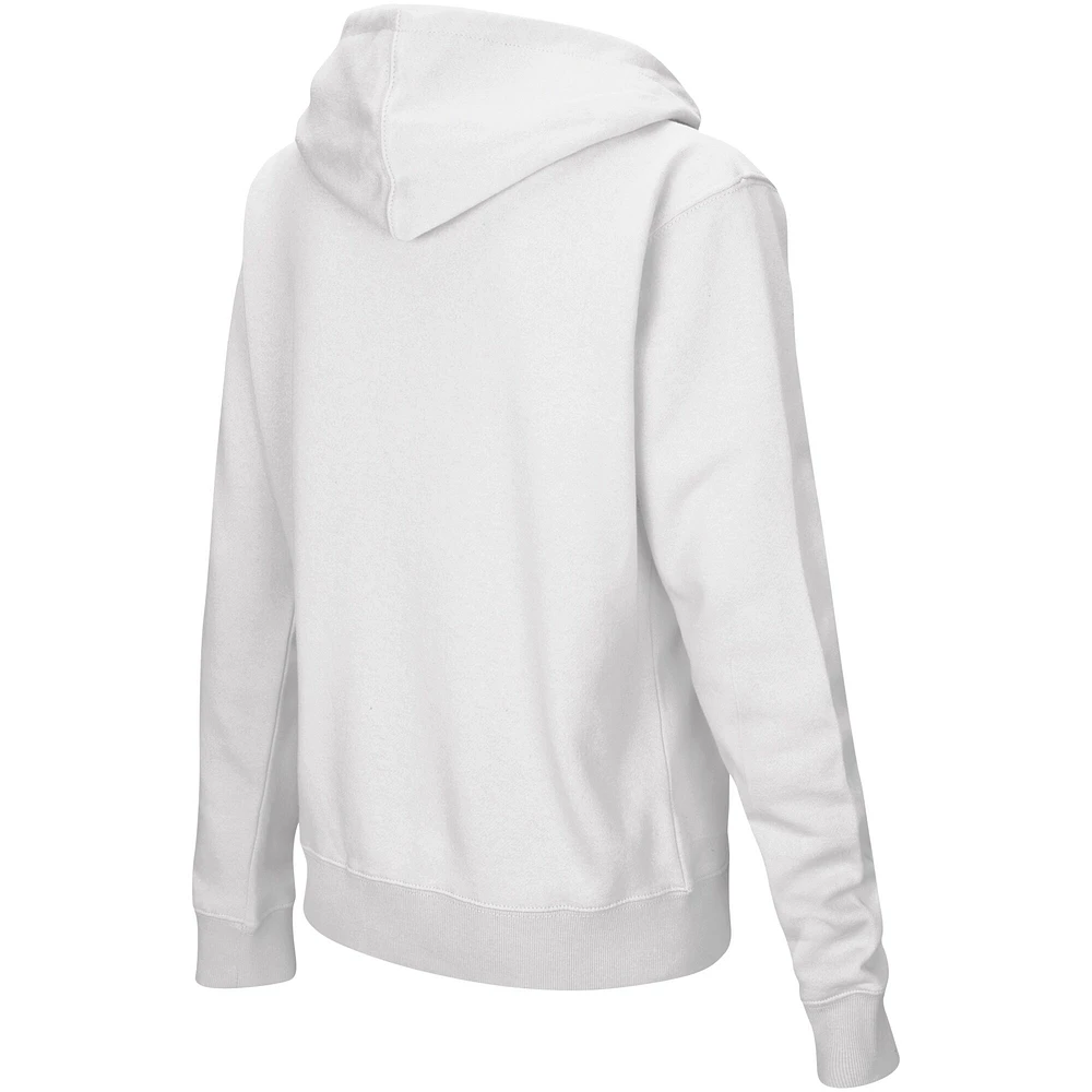 Sweat à capuche entièrement zippé Colosseum White Indiana Hoosiers pour femmes avec nom arqué