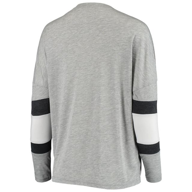 T-shirt à manches longues Indiana Hoosiers Swell Stripe gris chiné pour femme