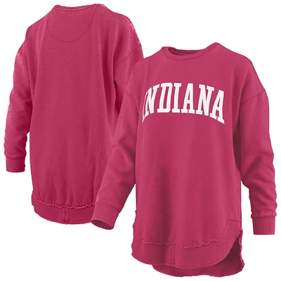 Sweat-shirt à manches longues en polaire vintage Pressbox Crimson Indiana Hoosiers Melange pour femme