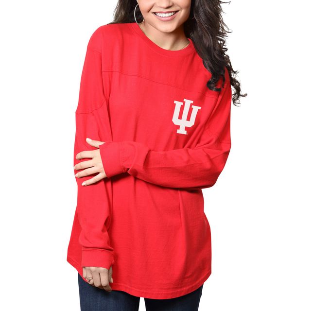Pressbox Crimson Indiana Hoosiers The Big Shirt T-shirt à manches longues surdimensionné pour femme